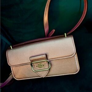 Coach Pink and Silver Crossbody Bag with Minimalist Design